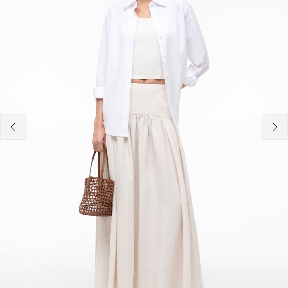 STAUD Cream Gathered Waist Maxi Skirt - Picture 3 of 4